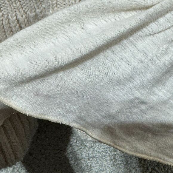 Pure Handknit Sweater Vest Women's XS/S Tan Collared Tie Front Ruffle Hem Cotton - Picture 4 of 12